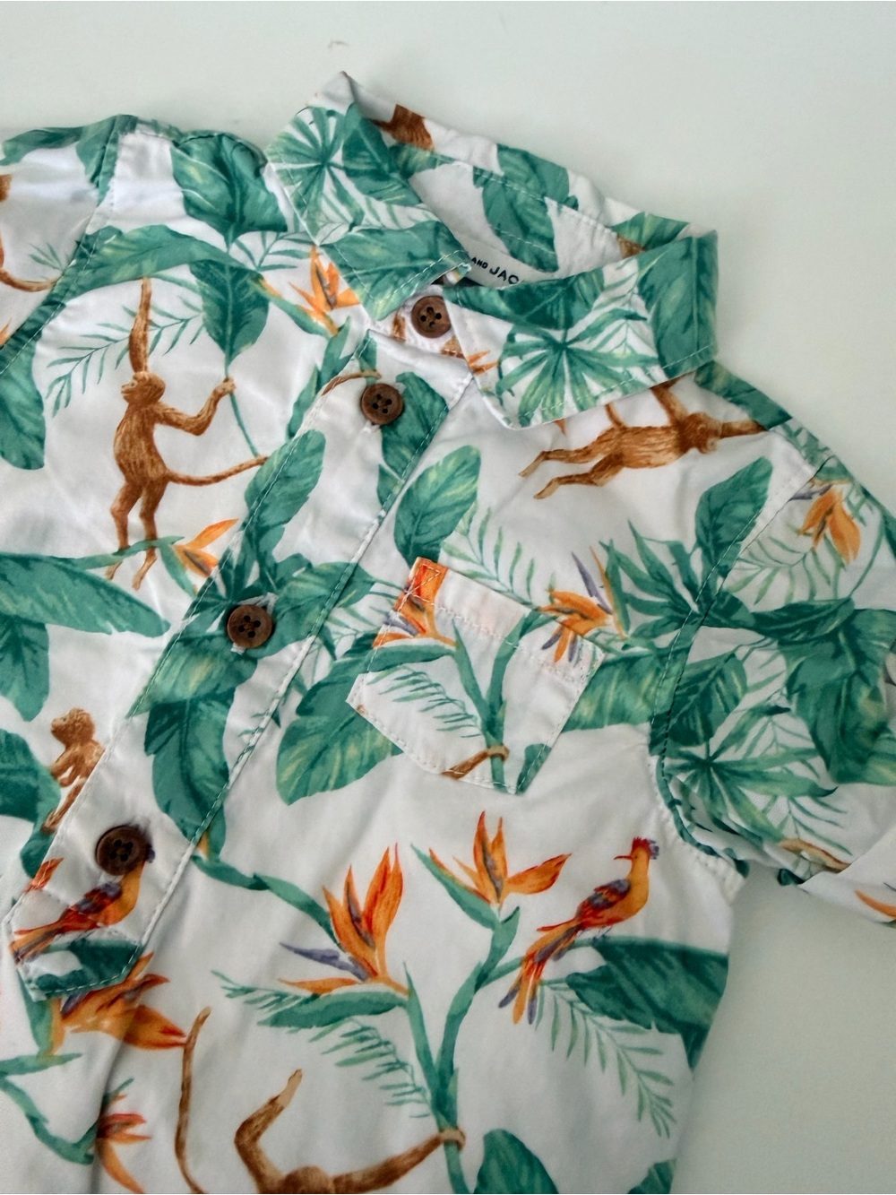 Janie and Jack BABY TROPICAL JUNGLE ROMPER - Picture 4 of 7